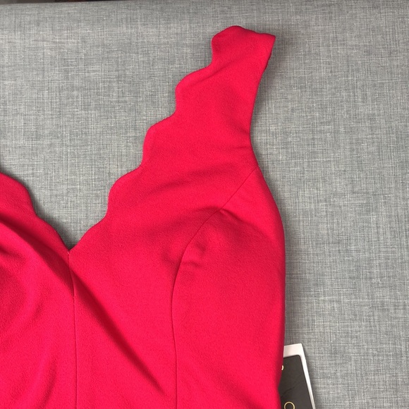 City Studio Pink Scalloped Bodycon Dress Sz 3 5 7 - Picture 3 of 6
